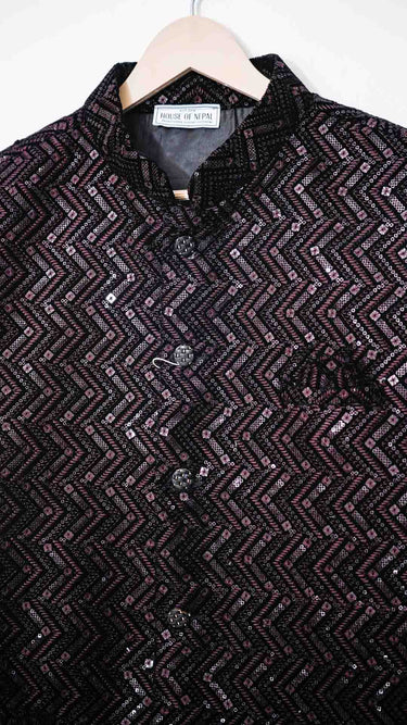 Geometric Sequin Velvet Jacket