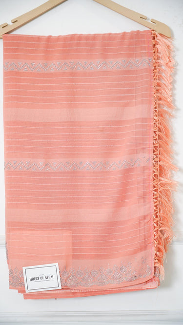 Lining Chiffon Saree with Swarovski Border
