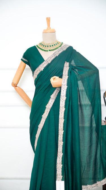 Vichitra Silk Saree with Zari Border