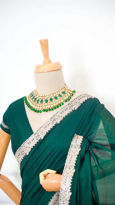 Vichitra Silk Saree with Zari Border