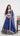 Navy Blue Silk Lehenga with Mirrorwork