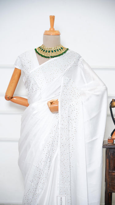Satin Silk Saree with Stonework