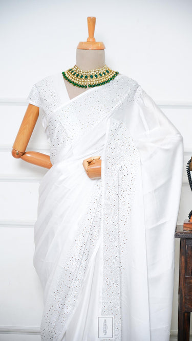 Satin Silk Saree with Stonework
