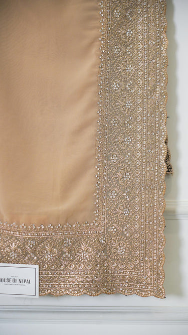 Georgette Saree with Handembroidery Border