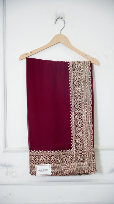 Georgette Saree with Handembroidery Border