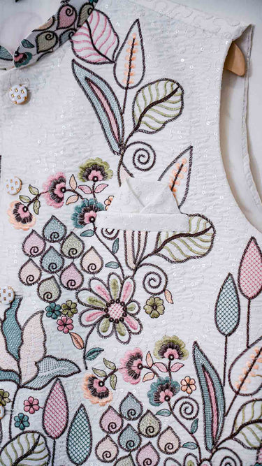 Pastel Petals Nehru Jacket