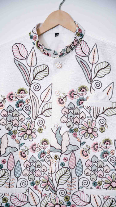 Pastel Petals Nehru Jacket