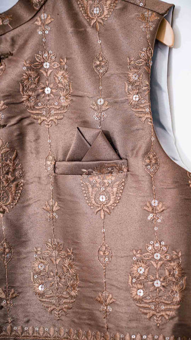 Dark Gold Hue Metallic Shade Modi Jacket