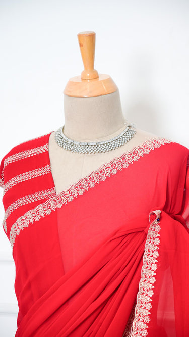 Georgette Saree with Zari Border