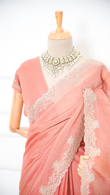 Shine Shimmer Saree with Zari Border