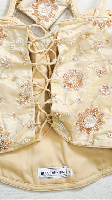 Gold Hand Embroidered Corset Blouse