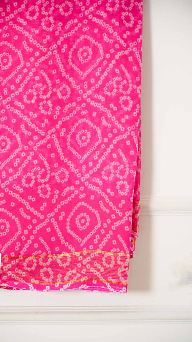 Chiffon Saree with Chunari Print