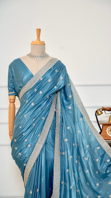 Vichitra Zari and Swarovski Saree Riva