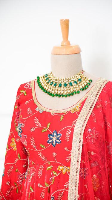 Fendi Floral Jaalwork Anarkali Suit