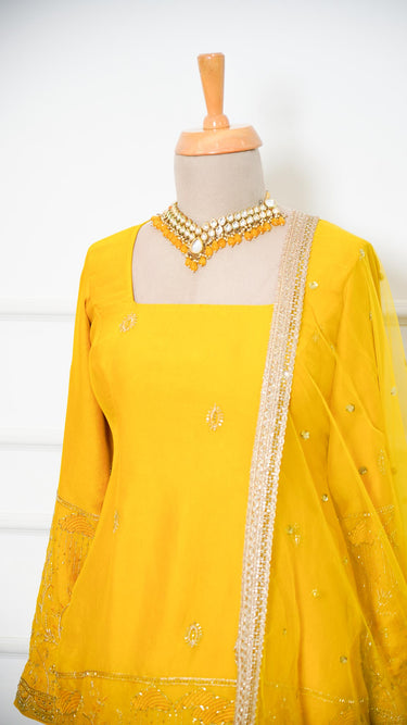 Vichitra Silk Garara Suit Raindrop