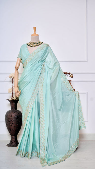 Chinon Chiffon with Border Handwork