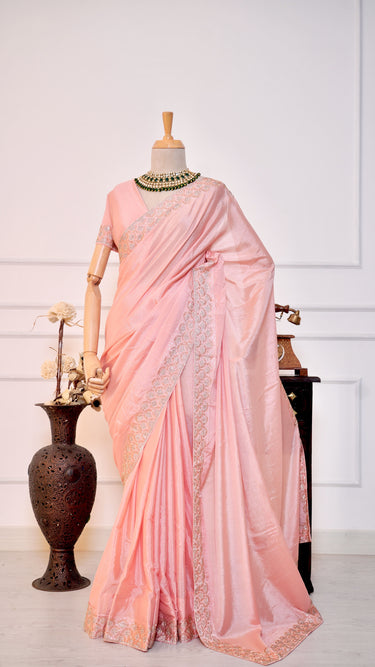 Chinon Chiffon with Border Handwork