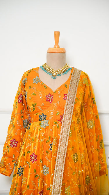 Fendi Floral Jaalwork Anarkali Suit
