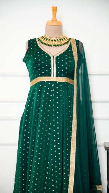 Butti Anarkali in Fendi Silk