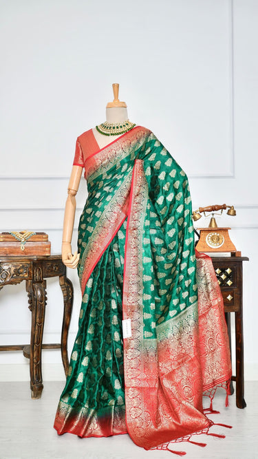 Dual Color Butti Dola Silk Saree