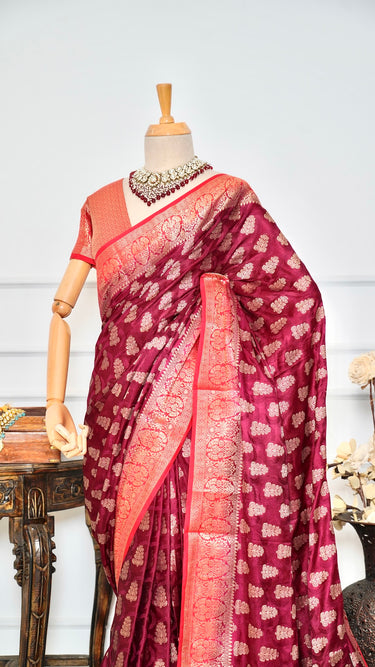 Dual Color Butti Dola Silk Saree