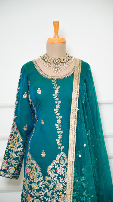 Zariwork MultiSequin Paisley Garara Suit
