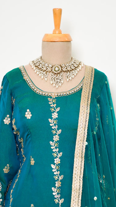 Zariwork MultiSequin Paisley Garara Suit