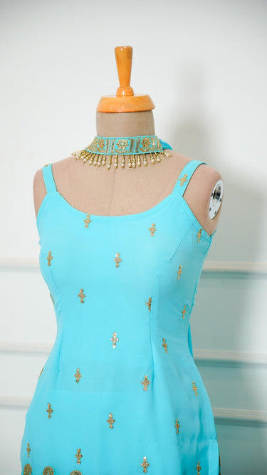 Sequinwork Sleeveless Sarara Suit