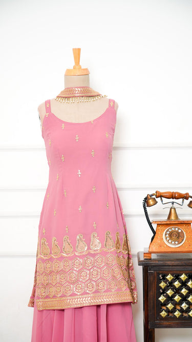 Sequinwork Sleeveless Sarara Suit