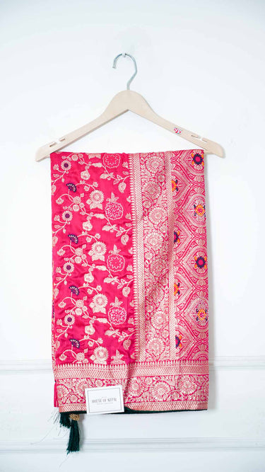 Dola Silk Meenakariwork Jaal Saree with Swarovski