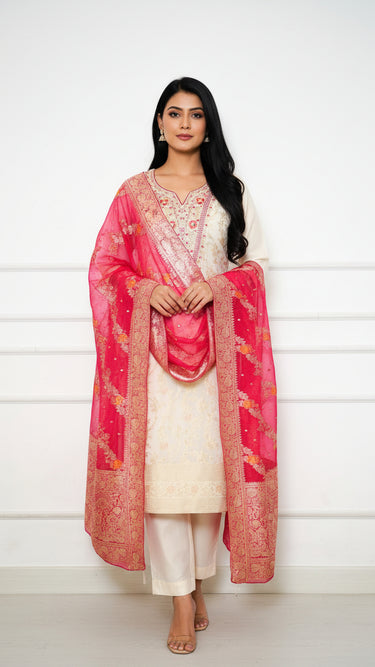 White Petite Size Kurti Suit Samaya