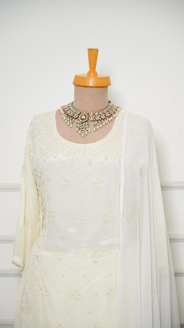 Chiffon Handembroidered Womens Kurta Heritage