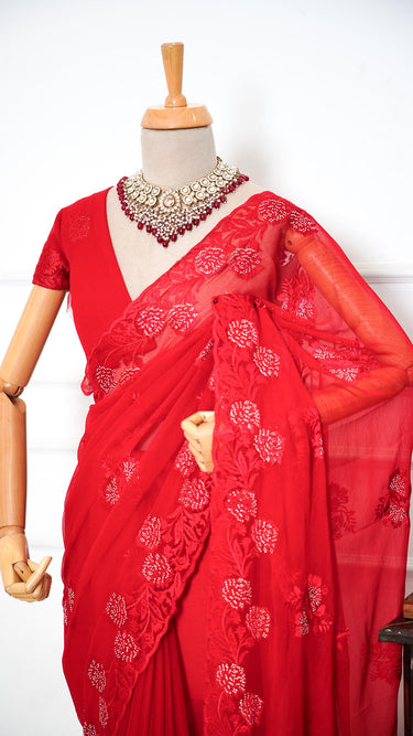 Chiffon Resham Saree with Stonework