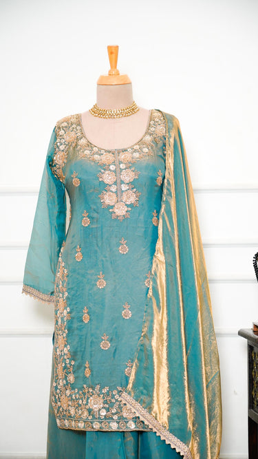 Handembroidered Fendi Silk Sarara Suit Riva