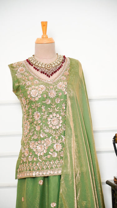 Handembroidered Fendi Silk Sarara Suit Tara