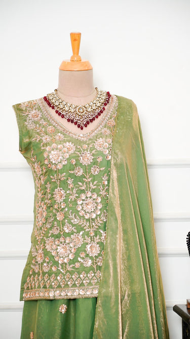 Handembroidered Fendi Silk Sarara Suit Tara