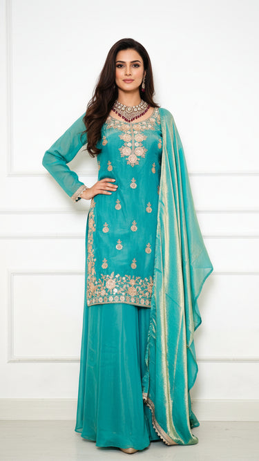 Handembroidered Fendi Silk Sarara Suit Riva
