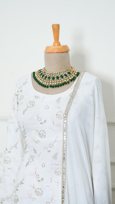 Vichitra Silk Floral Rainbow Sequin Garara Suit