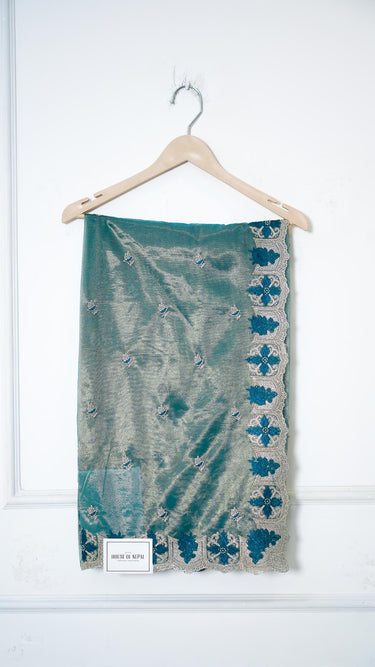 Tissue Contrast Threadwork Saree