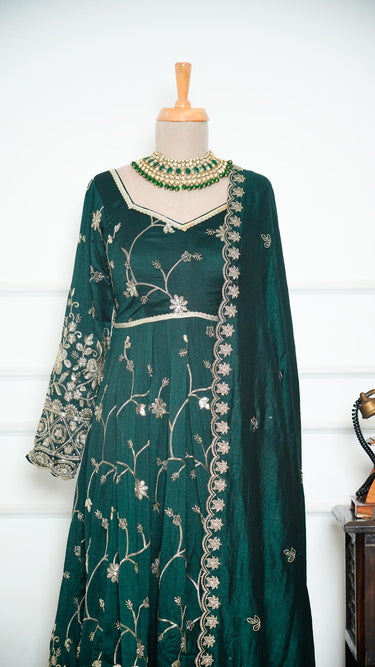 Jaal Zariwork Vichitra Silk Anarkali Suit