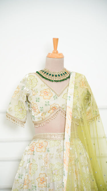 Floral Lehenga Set with Zari work  Sunshine