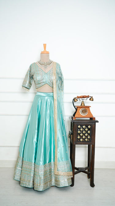 Silk Lehenga Set with Zari work