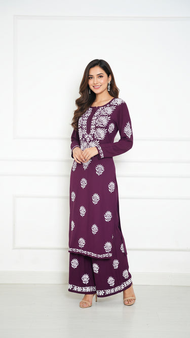 Cotton Lucknowi Chinakari Cord Set