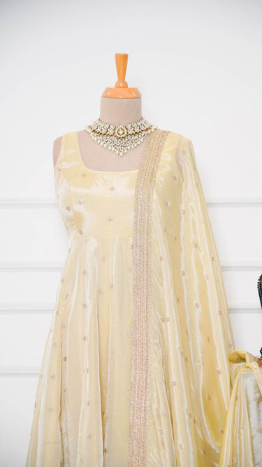 Sleeveless TIkki Cosmos Anarkali Suit with Shawl