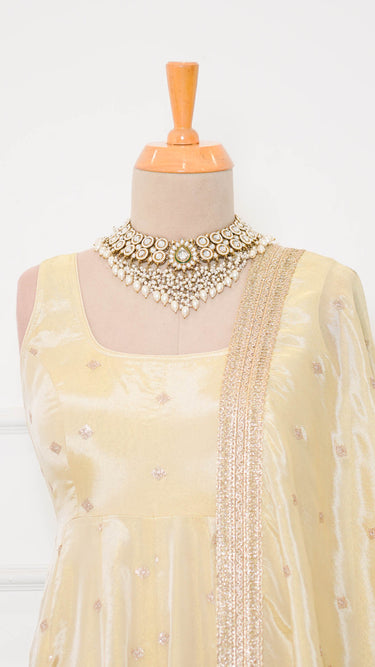 Sleeveless TIkki Cosmos Anarkali Suit with Shawl
