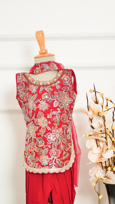 Position Print Floral Girls Kurti with Patiala Pant