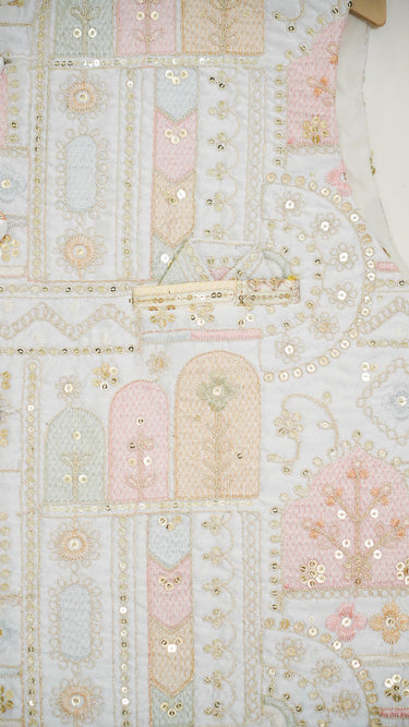 Pastel Paisley Embroidered Mens Nehru Jacket Maharaja