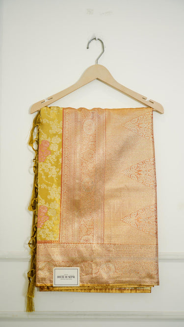 Pastel Floral Weave Silk Saree