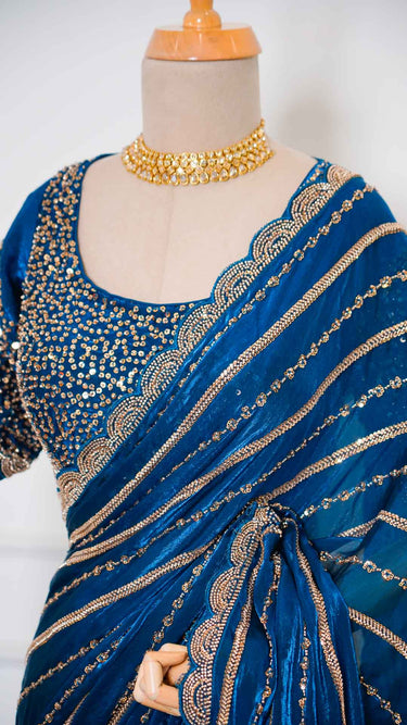 Fendi Linework Handembroidered Saree