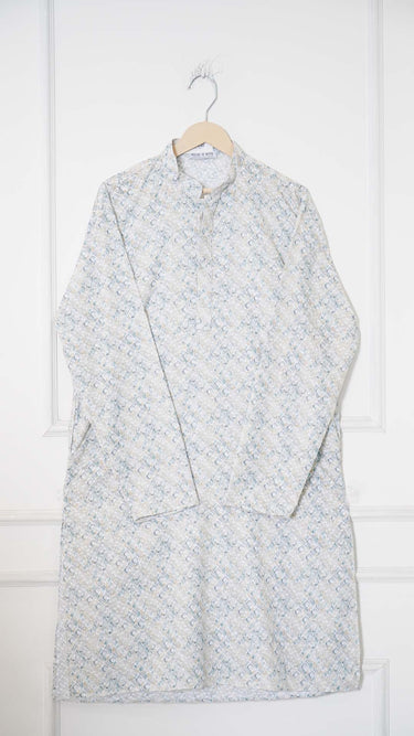 Creme Digital Printed Mens Kurta in Cotton